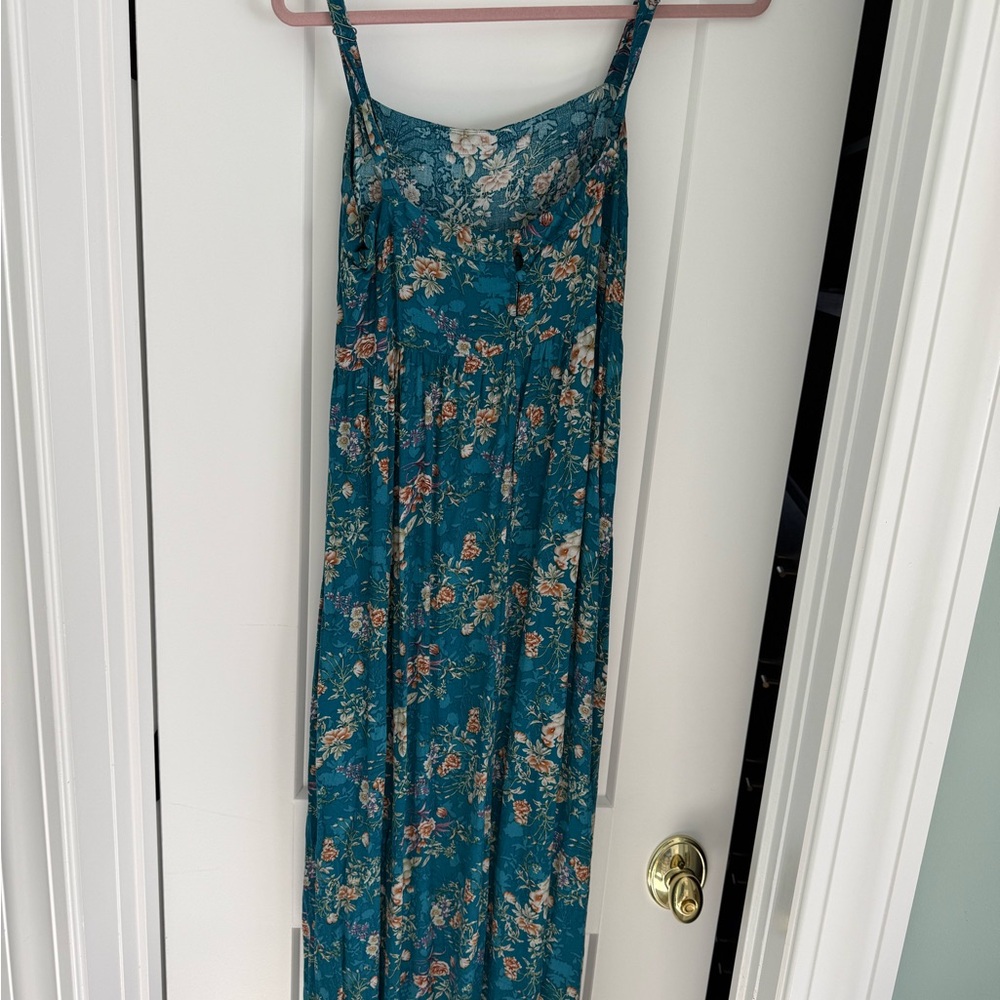 NATURAL LIFE Teal Floral Maxi Dress